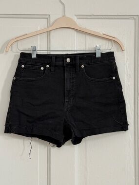 Madewell Black High-Rise Denim Shorts